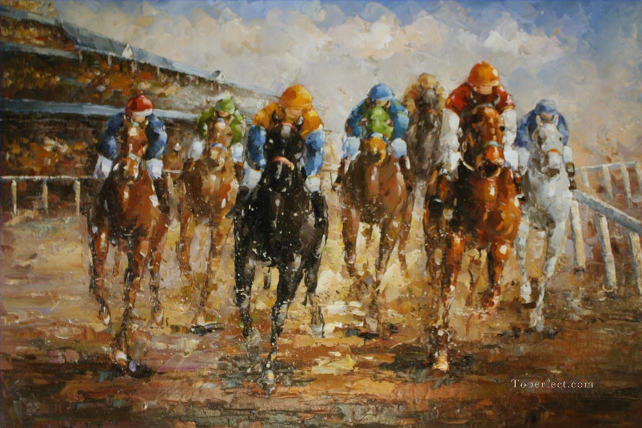 Horse Racing european Oil Paintings